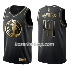 Dres Dallas Mavericks Dirk Nowitzki 41 Nike Crna Golden Edition Swingman